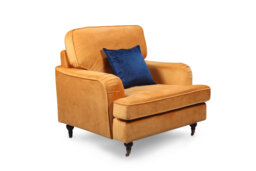 Velvet Mustard Gold 1 Seater Bella Sofa ASTBURY