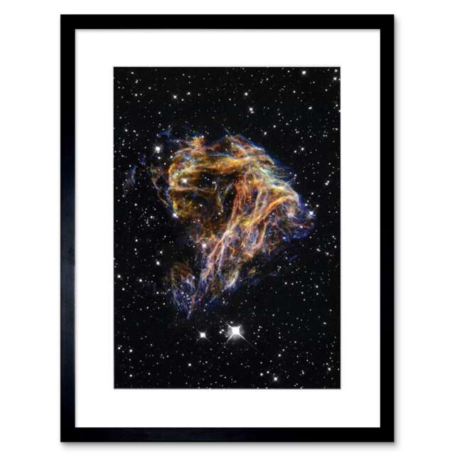 "Hubble Sheets Of Debris From Stellar Explosion 9x7"" Black Framed Wall Art Print"