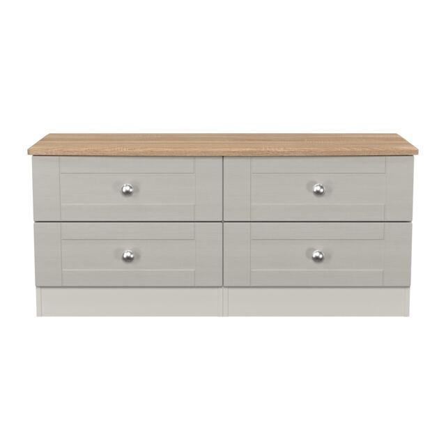Cumbria 4 Drawer Bed Box in Grey Ash & Bardolino Oak (Ready Assembled) Grey Grey Ash & Bardolino Oak