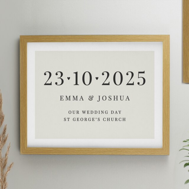 Personalised Special Date Oak Poster Frame Brown One Size
