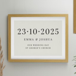Personalised Special Date Oak Poster Frame Brown One Size