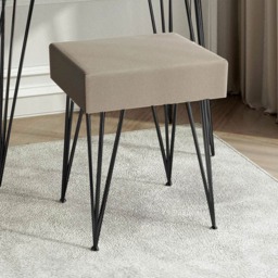 CARME Home - Olivia Black Velvet Padded Stool