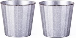 Planter Metal Effect Steel 32cm x 2 Grey