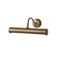 ValueLights Gemini Antique Brass Twin Picture Wall Light & Bulb Gold