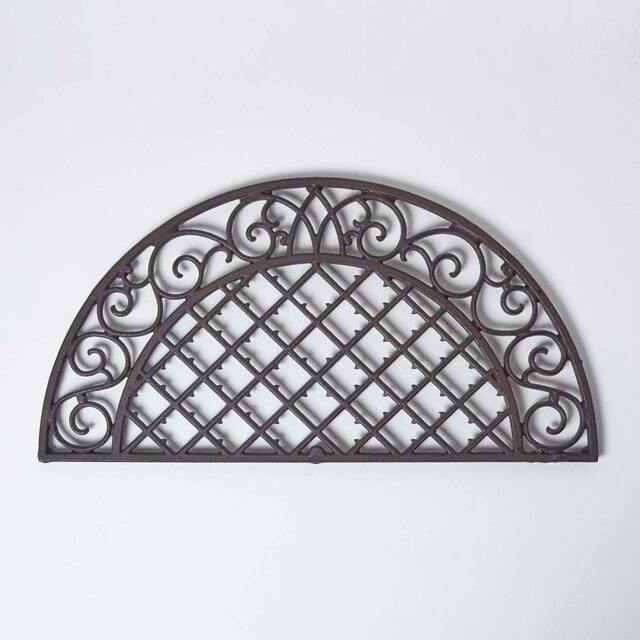 Homescapes Brown Half Moon Parisian Cast Iron Doormat
