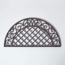 Homescapes Brown Half Moon Parisian Cast Iron Doormat