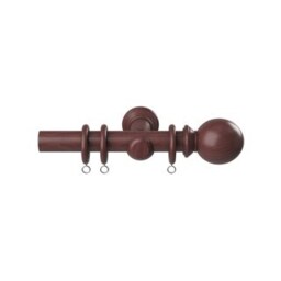 28mm Woodland Dark Oak Curtain Pole Set 95cm Brown Brown