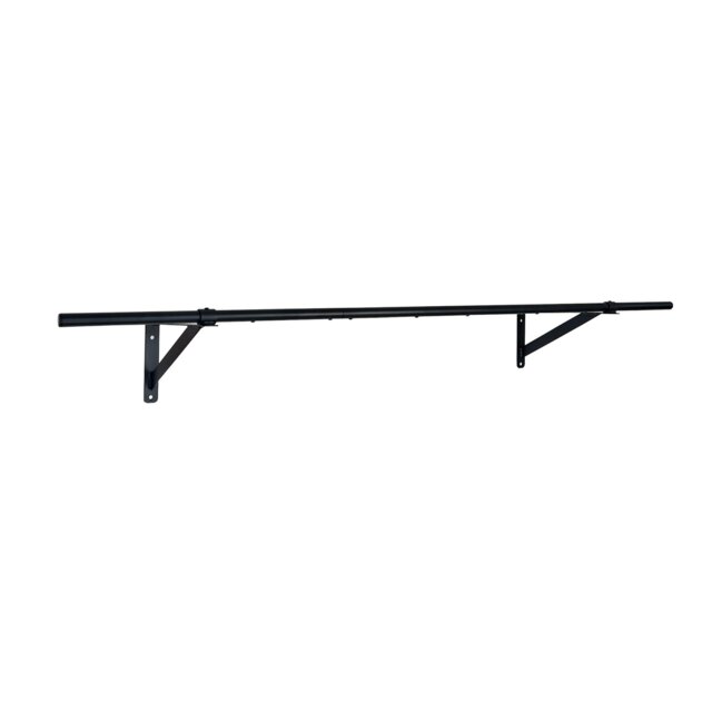 5ft Wall Mounted Garment Clothes Rail Super Heavy Duty All Metal Black Black One Size