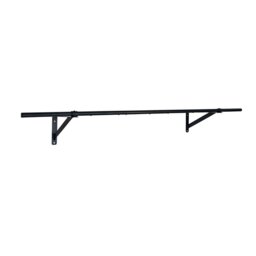 5ft Wall Mounted Garment Clothes Rail Super Heavy Duty All Metal Black Black One Size
