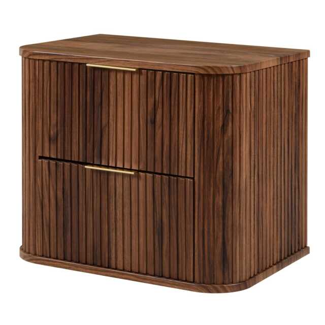 Elegance Glamour Style 2 Drawer Bathroom Vanity Cabinet 60cm - Walnut Brown California Wallnut