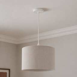 CGC LOLA Grey Corduroy 30cm Lampshade with Silk Inner