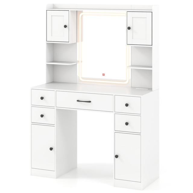 COSTWAY Makeup Vanity Desk Dressing Table White