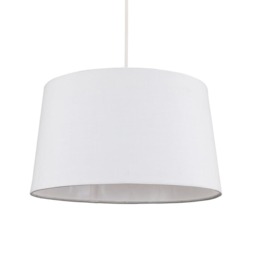 ValueLights Doretta Reversible Taper Faux Linen Shade White