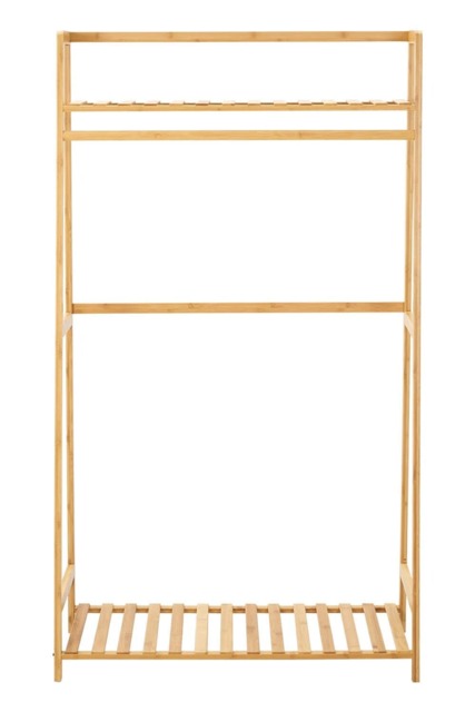 Living and Home Wooden Clothes Rack with Shelves Multi Not provided