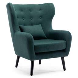 Winslow Wing Back Fabric Occasional Button Back Modern Accent Armchair (Green)