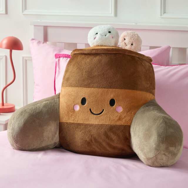 OHS Hugo the Hot Chocolate Cuddle Cushion Novelty Reading Pillow