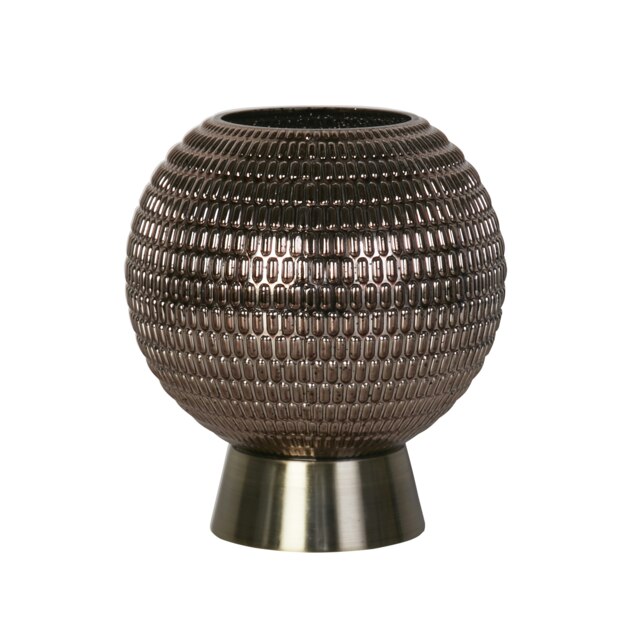 Battery Powered Glass Lamp Grey Gold