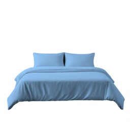 Microfibre Soft Touch Duvet Cover And Pillowcase/s Set Bed Linen Blue Blue Sky Blue King