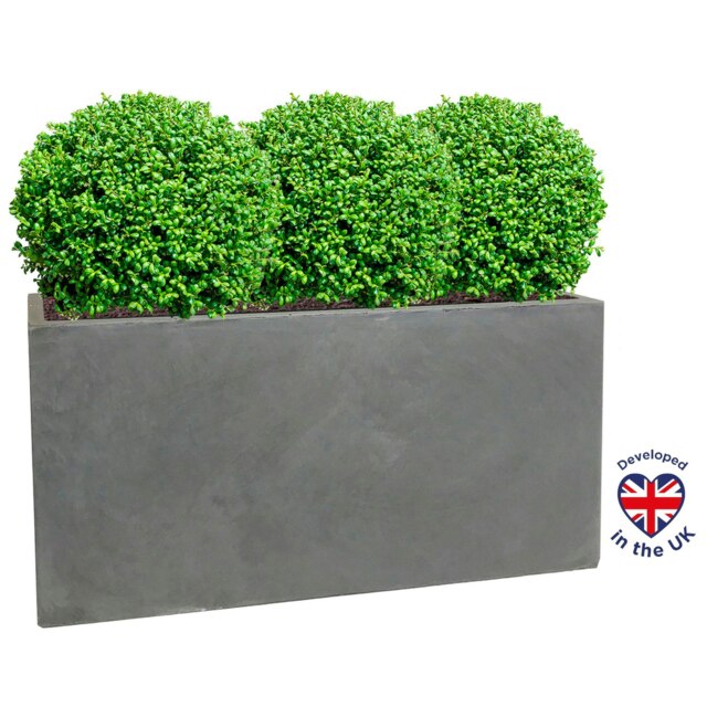Grey Light Concrete Trough Garden Planter H30 L65 W19 cm, 37 ltrs Cap.