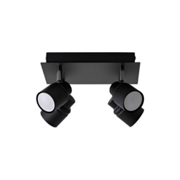 ValueLights Benton Black IP44 Square Bathroom Ceiling Light Black