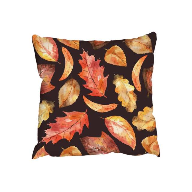 Bright Watercoloured autumnal leaves (Outdoor Cushion)