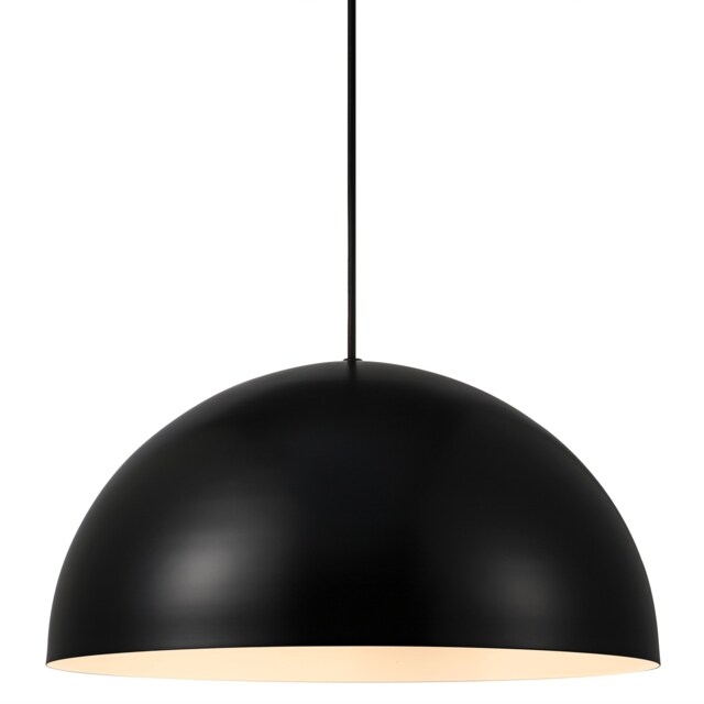 Nordlux Ellen Indoor Pendant Light Black Metal E27 Dome Shade - Mains Powered, IP20 Black