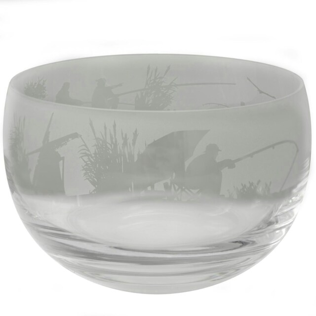 Animo Glass Decortive Etched Small Bowl Fishing
