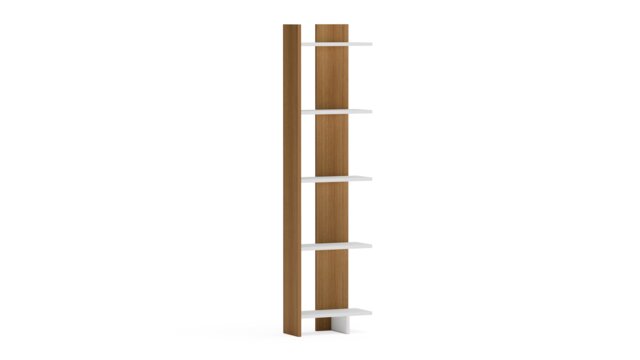 Decorotika Alice 5-tier Corner Bookcase Bookshelf Display Stand - 45 cm W x 19.6 cm D x 170 cm H