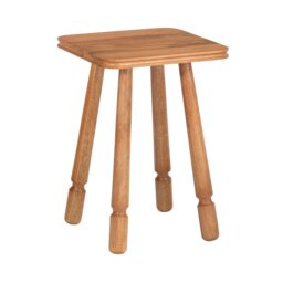 MH London Olive Square Side Table, Mango Wood End Table with Turned Legs