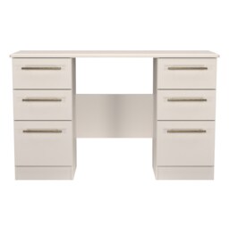 Helmsley 6 Drawer Kneehole Desk in Kashmir Matt (Ready Assembled) Cream Kashmir Matt