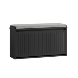 SoBuy Shoe Storage Bench with Cushion, Black, 31.5x10.2x17.7 inches, 12.7 kg - FSR98-L-SCH
