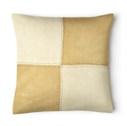 Luxury Suede Cut Stitch Contrast Scatter Cushion - 43cm x 43cm Cream