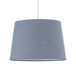 Grey Cotton 28cm Tapered Cylinder Pendant or Lamp Shade Grey Medium 1