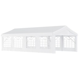Outsunny 8m Gazebo Garden Marquee Canopy Party Carport Shelter Garage Tent White White