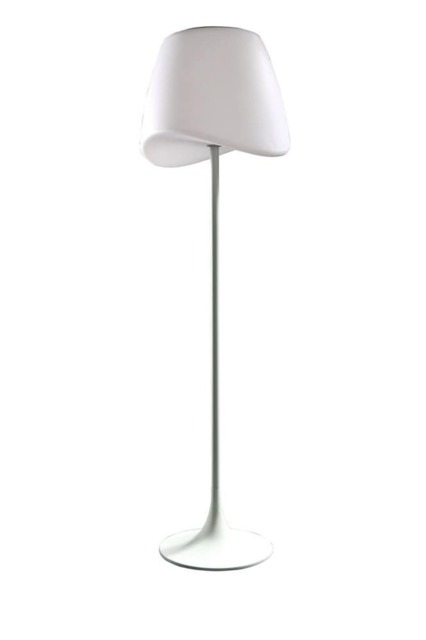 Cool Floor Lamp 2 Light E27 Foot Switch Indoor, Matt White, Opal White