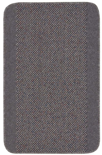 Washable Designer Rugs & Mats Bordered Design in Dark Grey 110D