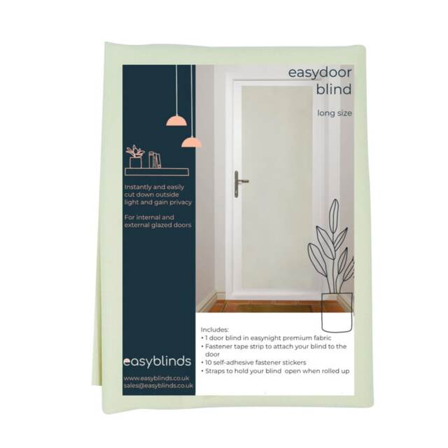 Easyblinds Easydoor door blind, cream, self-adhesive attachments, easy cut to size or shape up to 75 x 190cm Cream Cream One Size 1