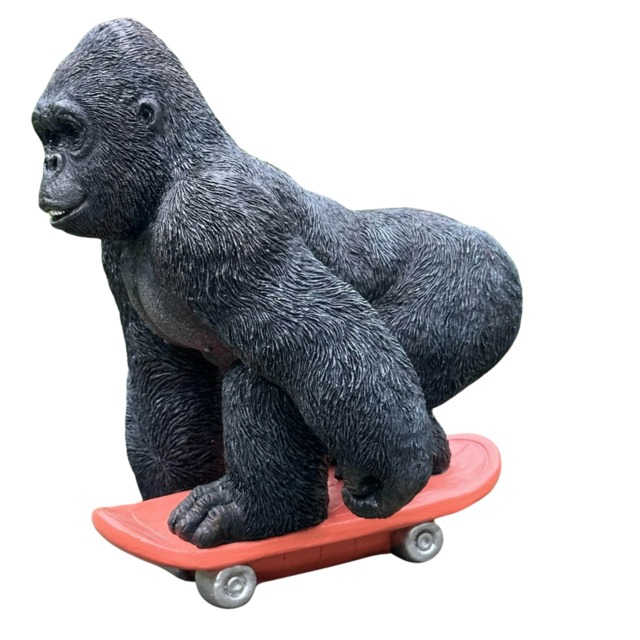 Large Gorilla On Skateboard Figurine Novelty Monkey Ape Or Skate Board Lover Gift