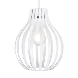 ValueLights Alloa Non Electric White Painted Basket Pendant Shade White