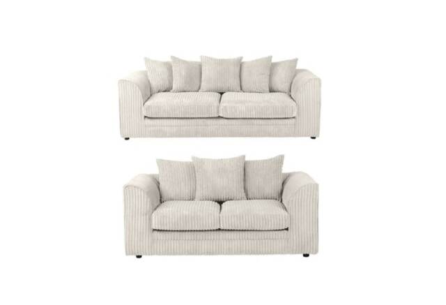 CHICAGO JUMBO CORD SOFA SET CREAM SUITE