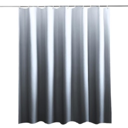 Grey & White Gradient Polyester Shower Curtain with 12 Hooks - 180x200cm