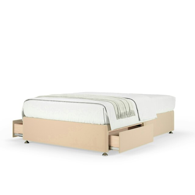 Majestic 1000 Pocket Sprung Natural Plush Velvet 2 Drawer Divan Set King Size