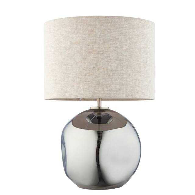 Lola - Smoke Mirror Dimpled Glass 43cm Table Lamp