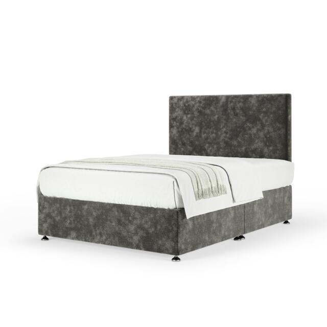 Memory Maestro Memory Foam Charcoal Chenille Divan Set And Valencia Headboard Small Single