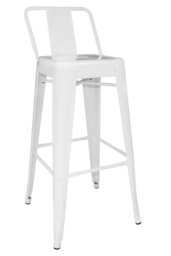 Orsina White Powder Coated Metal Cubic Bar Chair