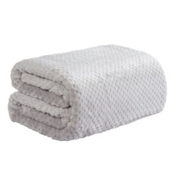 OHS Luxury Waffle Mink Warm Blanket, 125x150cm - Silver