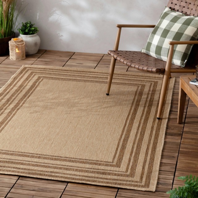 Yard Camber Jute Effect Natural Indoor/Outdoor Rug Brown 120 cm x 170 cm