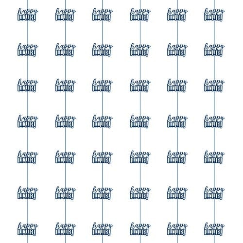 Blue Glitz Happy Birthday Prismatic Foil Hanging Decorations 1.5m / 5 ft - Pack of 6
