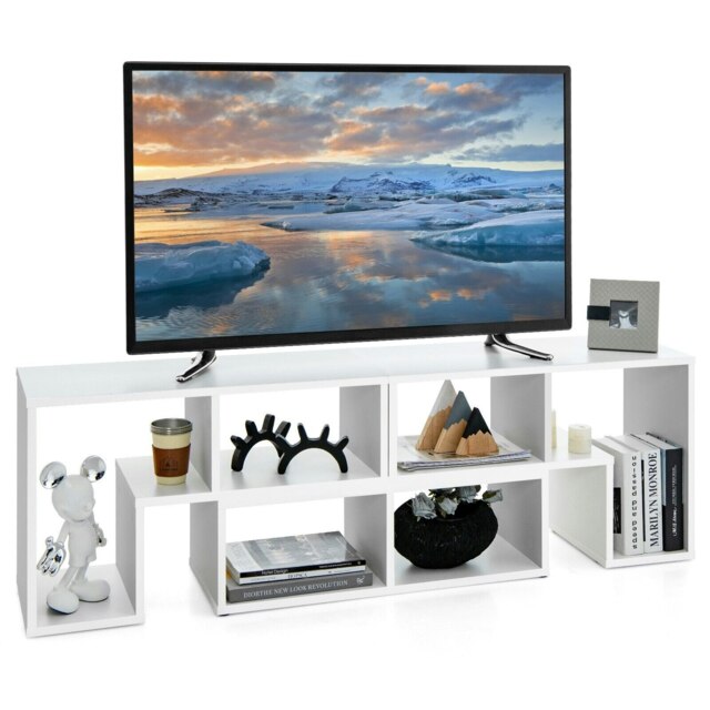 COSTWAY TV Stand for TVs 65 Inches Entertainment Center White White 1