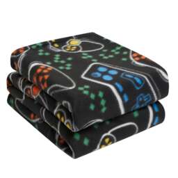 OHS Gaming Fleece Blanket, 120x150cm - Black